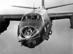 Head-on view of a B-26C Marauder bomber in flight, date unknown