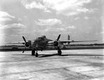 B-25J Mitchell bomber at an airfield, circa 1945