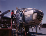 B-25 Mitchell bomber being prepared for painting by North American Aviation