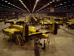 Assembling B-25 Mitchell bombers at North American Aviation