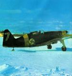 Finnish MS.406 fighter preparing to take off from a snowy field, Viitana, Karelia, Russia, winter 1941-1942