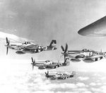 A flight of P-51 Mustang aircraft, possibly over Europe, 6 Jun-9 Aug 1944