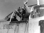 African-American pilot Captain Andrew D. Turner of the 15th US Army Air Force in a P-51C Mustang fighter, Italy, Sep 1944