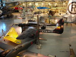 P-61C Black Widow and J1N1-S Gekko on display at Smithsonian Air and Space Museum Udvar-Hazy Center, Chantilly, Virginia, United States, 26 Apr 2009; note tail of B-29 Enola Gay at right