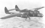 YP-61 prototype aircraft in flight, circa 1941
