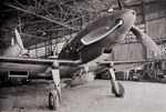 Re.2001 Falco II fighter in a hangar, date unknown