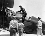 Rear Admiral Ernest King arrived aboard carrier Lexington via SOC-1 Seagull aircraft, 2 Jun 1936