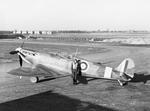 British Squadron Leader Donald Finlay of 41 Squadron RAF with his Spitfire fighter, circa 1941