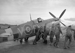 Spitfire Mk IXb fighter of 611 Squadron RAF, circa 1942-1943
