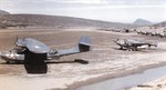 US Navy PV-1 Ventura aircraft of Bombing Squadron VB-135 and PBY-5A Catalina from another squadron at the Adak Island airfield, Aleutian Islands, US Territory of Alaska, summer 1943