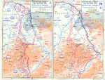 Map depicting the Allied advance to the Rhine River in West-Central Germany and Belgium, 8 Feb-10 Mar 1945