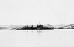 British cruiser HMS Trinidad under repair in the Kola Inlet at Murmansk, Russia, Mar-Apr 1942