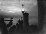View from HMS Sheffield while she was on convoy escort duty, Norwegian Sea or Barents Sea, 1941-1945