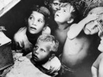 Byelorussian children in a bomb shelter, Minsk, Byelorussia, 24 Jun 1941