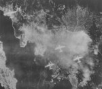 American B-29 bombers attacking Kure, Japan, late Jun or early Jul 1945