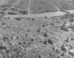 Aerial view of barren Tokyo, Japan, circa Aug-Sep 1945