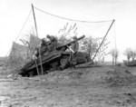 M36 Jackson tank destroyer of Battery C, 702nd Tank Destroyer Battalion, US 2nd Armored Division dug in near the Roer River, Belgium, 16 Dec 1944
