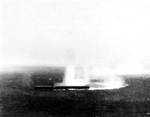Shokaku steered the right as near misses splashed to starboard side, Battle of Coral Sea, 8 May 1942