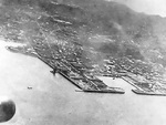 Aerial view of the naval base at Yokosuka, Japan, 18 Apr 1942, photo 1 of 2; photo taken by one of the Doolittle raiders