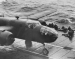 Hornet launching Doolittle raiders, 18 Apr 1942, photo 3 of 10