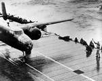 Hornet launching Doolittle raiders, 18 Apr 1942, photo 2 of 10