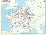 Map detailing the German and Italian advances in France, 13-25 Jun 1940