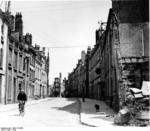 Damaged buildings at a French town, 1940