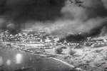 German Stuka dive bombers attacking Allied attempt to evacuate Dunkerque, France, Jun 1940; still from Frank Capra