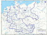 Map depicting post-European War Allied occupation zones