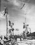 American flag flying over Betio, Tarawa Atoll, 24 Nov 1943