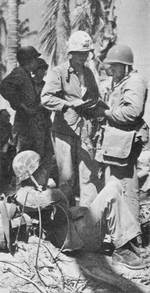 Colonel Merritt Edson and Colonel David Shoup met over Betio tactics, Tarawa Atoll, 23 Nov 1943