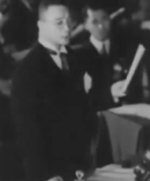 Wang Jingwei speaking at the Greater East Asia Conference, Tokyo, Japan, 5 Nov 1943