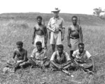 Local policemen with British Solomon Islands Protectorate Defence Force Captain Martin Clemons on Guadalcanal, Oct 1942