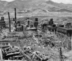 Destroyed industrial buildings, Nagasaki, Japan, mid-1946