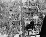 Hiroshima, Japan in ruins, 1945; the large building at lower right was the remains of Hiroshima