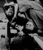 Bodies of victims piled in a cart, awaiting proper burial, Gusen Concentration Camp, Muhlhausen, near Linz, Austria, 12 May 1945