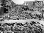 Rows of dead prisoners at Mittelbau-Dora Concentraiton Camp, Nordhausen, Germany, 17 Apr 1945