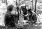Two British officers and a Sikh radioman near Imphal, India, Mar-Jul 1944