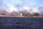 A white phosphorus round exploded on Iwo Jima beach, 19 Feb 1945