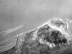 Aerial view of Mount Suribachi, 19 Feb 1945