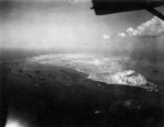 Aerial view of Iwo Jima, Japan, Feb 1945