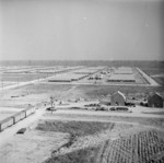 View of the Jerome War Relocation Center, looking west from the hospital, Arkansas, United States, 17 Nov 1942