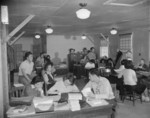 View of the office of Education Director J. A. Trice at Jerome War Relocation Center, Arkansas, United States, 18 Nov 1942