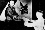 He Yingqin presenting the signed instrument of surrender to Chiang Kaishek, Nanjing, China, 9 Sep 1945