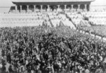 Crowds gathering at the Forbidden City in Beiping, China for the Japanese surrender ceremony, 10 Oct 1945, photo 1 of 4