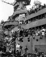 The Missouri filled with spectators for the signing of the instrument of surrender