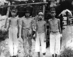 Emaciated Japanese naval personnel at Marshall Islands after Japan
