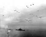American aircraft fly over USS Missouri after the surrender, photo 3 of 3