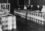 Japanese top level meeting before Emperor Showa, 14 Aug 1945; the Japanese surrender was decided as an outcome of this meeting