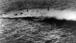 HMS Exeter sinking south of Borneo, Dutch East Indies, 1 Mar 1942, photo 2 of 2